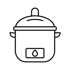 boiling rice cooker icon vector line art 