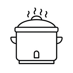 boiling rice cooker icon vector line art 