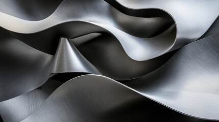 Obraz premium Macro shot of bent and layered metallic zinc sheets with polished surface detail.