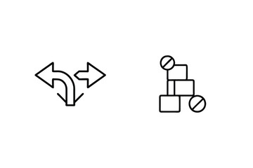 Decision Paths And Forbidden Blocks Minimalist Outline Style Vector Illustration