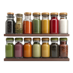 3d Render Of A Spice Rack With Assorted Jars