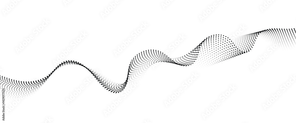 Fototapete Flowing Dot Wave halftone gradient pattern on transparent background	
