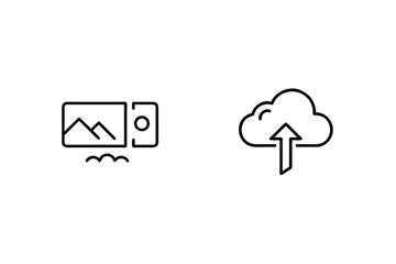 File And Cloud Upload Icons For Data Management And Storage Solutions