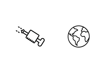 Global Vaccination Campaign World Immunization Effort Against Diseases Outline Icon