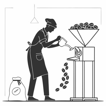 coffee bean grinder silhouette clip art preview
