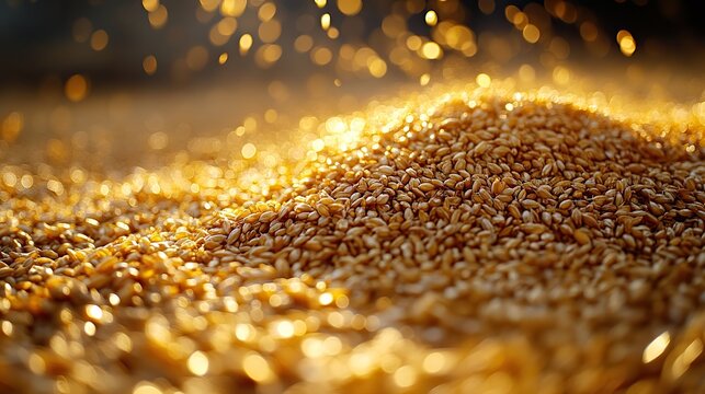 Pale gold chaff is scattered across the threshing floor after the grain harvest