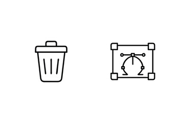 Vector Design Tool Icons Delete And Edit Ui Outline Elements