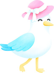 Sea gull, Sea bird with Bow