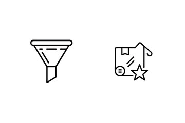 Funnel Filter Icon And Product Selection Outline Icon Concept For Website Elements