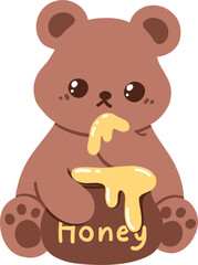 Bear with Honey Pot