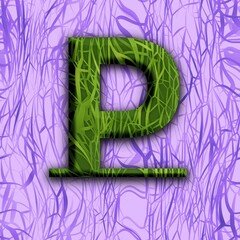  Capital letter P in unique design Jungle
