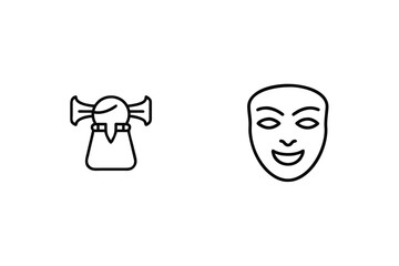 Vector Graphics Featuring Traditional Theatrical Masks And Stage Performance Symbols