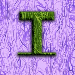 Capital letter J in unique design "Jungle"
