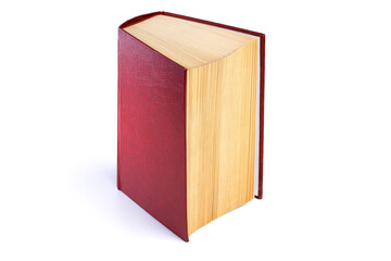 Hardcover red book isolated on white background