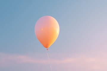 Fototapeta premium single balloon drifting in pale sky signifies birthday celebration