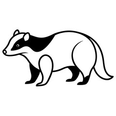 Modern Badger Line Work Design