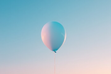 Fototapeta premium single balloon drifting in pale sky signifies birthday celebration