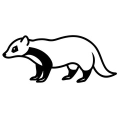 Fototapeta premium Modern Badger Line Work Design