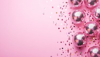 Pink confetti and orbs