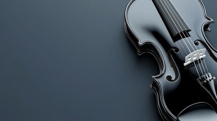 Polished Black Violin on Dark Background