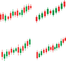 stock candlestick chart collection vector in flat design
