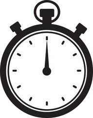 Stopwatch timer silhouette icon vector illustration