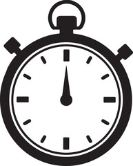 Stopwatch timer silhouette icon vector illustration