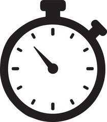 Stopwatch timer silhouette icon vector illustration