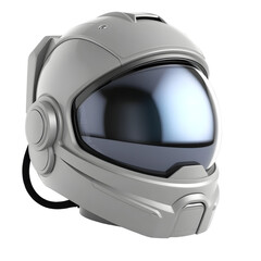 Futuristic Space Helmet Render, A Protective Headgear For Space Exploration, With A Reflective Visor Offering Safety. Isolated View On A Clean White Backdrop. Space Travel Is In Our Reach.