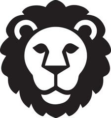 lion logo design silhouette style vector minimal vector art illustration on a white background
