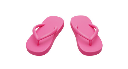 Isolated Pair of Pink Flip Flops