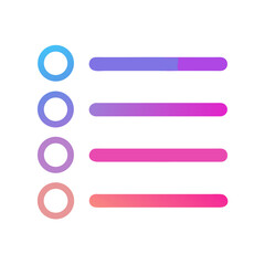 Fototapeta premium Pastel gradient checklist icon with layered rows