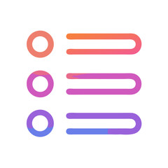 Fototapeta premium Gradient list icon with circle bullets