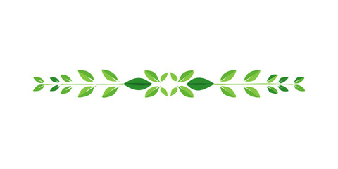 Decorative plant divider with symmetrical leaves