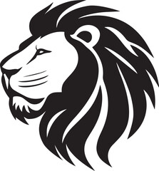 lion logo design silhouette style vector minimal vector art illustration on a white background

