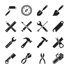 Obraz premium Hand tool icon collection