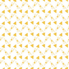 Seamless Pattern of Yellow Kites on a White Background