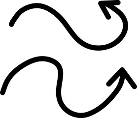 A set of two black vector arrows