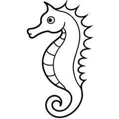 Fototapeta premium Modern Seahorse Line Art Graphic