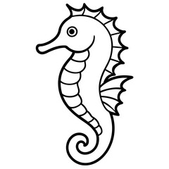 Modern Seahorse Line Art Graphic