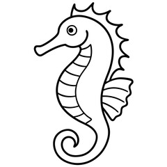 Modern Seahorse Line Art Graphic