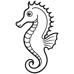 Modern Seahorse Line Art Graphic