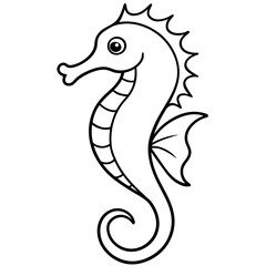 Modern Seahorse Line Art Graphic