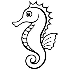 Modern Seahorse Line Art Graphic