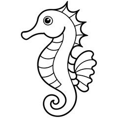 Fototapeta premium Modern Seahorse Line Art Graphic
