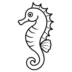 Modern Seahorse Line Art Graphic