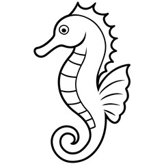 Modern Seahorse Line Art Graphic
