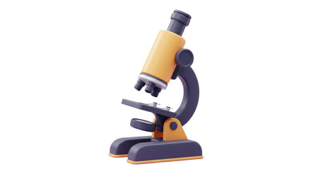 Isolated Microscope in Yellow and Black