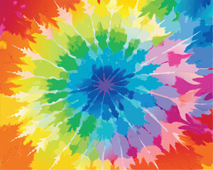 Vibrant Rainbow Tie Dye Spiral. Colorful Abstract Background