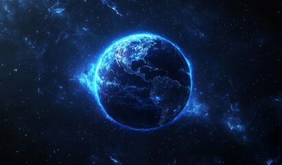 Obraz premium Earth in a vibrant cosmic expanse